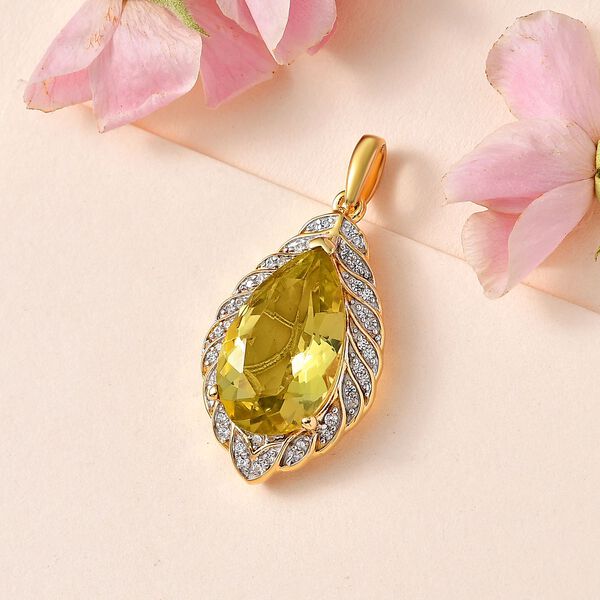 AAA Ouro Verde Quarz und Zirkon Anh&auml;nger, ca. 7,50 ct. image number 2