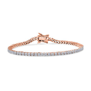 LUXURIANT DIAMOND - Lab Grown Diamant VS-EF SGL zertifiziert Armband ca. 19 cm 925 Silber 750 Roségold Vermeil ca. 4,00 ct.