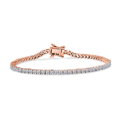 LUXURIANT DIAMOND - Lab Grown Diamant VS-EF SGL zertifiziert Armband ca. 19 cm 925 Silber 750 Ros&eacute;gold Vermeil ca. 4,00 ct.