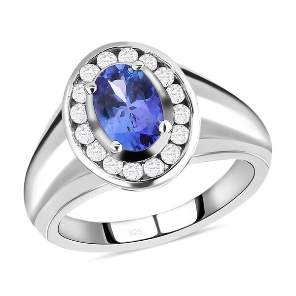 AAA Tansanit und Zirkon Halo Ring - 1,13 ct. image number 4