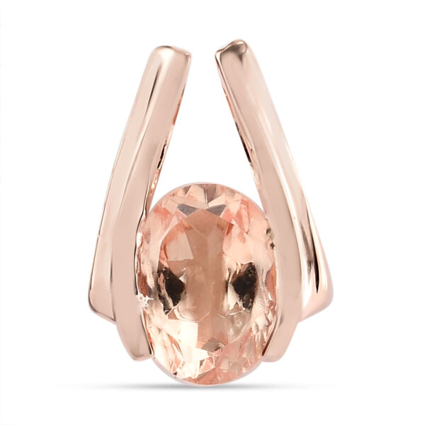 Morganit Triplett Quarz Anh&auml;nger 925 Silber ros&eacute;vergoldet ca. 1,47 ct