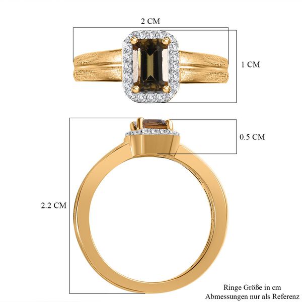 AA nat&uuml;rlicher goldener Tansanit und Moissanit Ring - 0,73 ct. image number 6