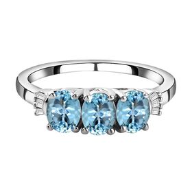 AA Santamaria Aquamarin und weißer Diamant-Ring, 0,97 ct.