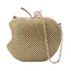 Clutch mit Kristallverzierung, 15x11,5 cm, Gold