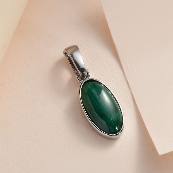 AAA Malachit Anhänger  Edelstahl ca. 15,61 ct. image number 2