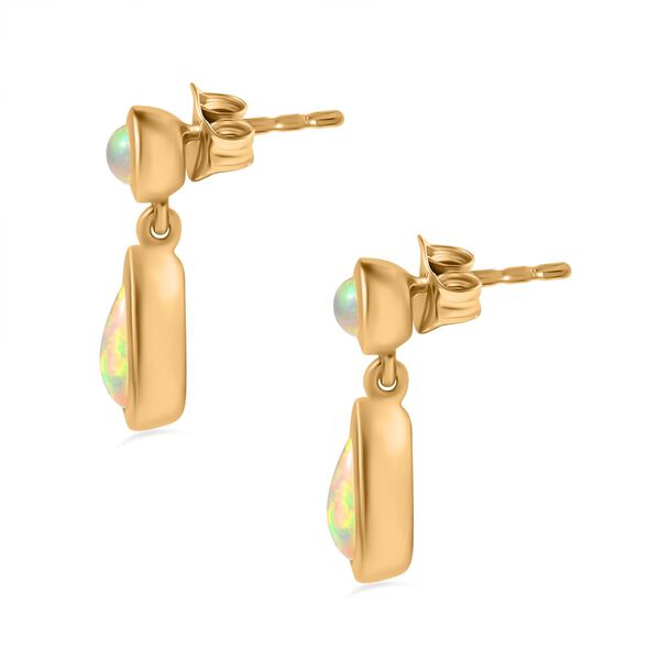 AA Nat&uuml;rlicher, &auml;thiopischer Welo Opal Ohrringe 925 Silber 750 Gelbgold Vermeil ca. 1,33 ct. image number 4