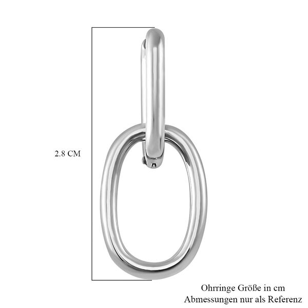 Kettenglieder-Ohrringe, Reiner Edelstahl, Silberfarben image number 5