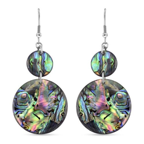 Abalone Muschel Ohrringe, Reiner Edelstahl, silberfarben, ca. 0,01 ct. image number 0