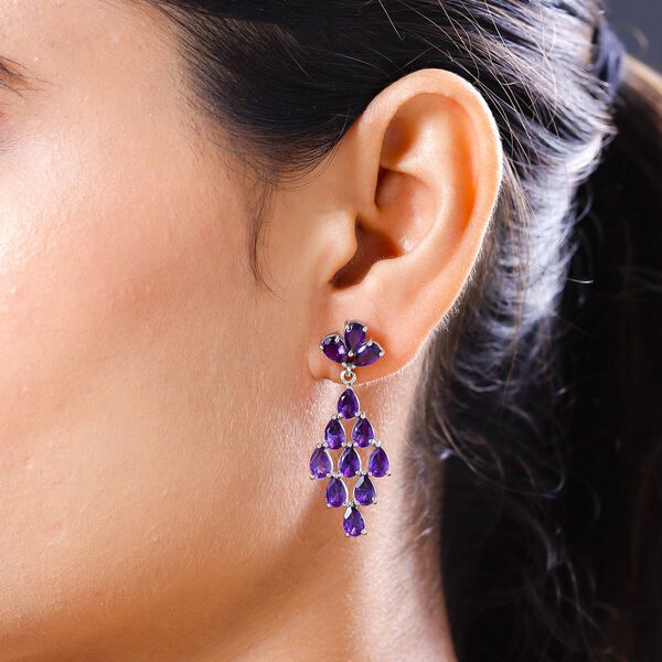 Lusaka Amethyst-Ohrringe, 925 Silber platiniert ca. 8,71 ct image number 3