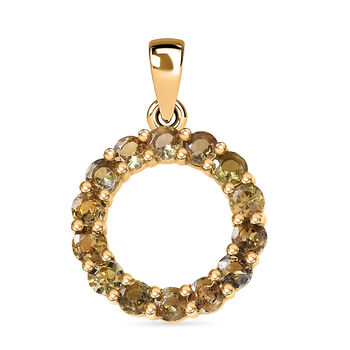 D'Joy AA Nat&uuml;rlicher goldener Tansanit Anh&auml;nger 925 Silber 750 Gelb Vergoldet ca. 1,26 ct.