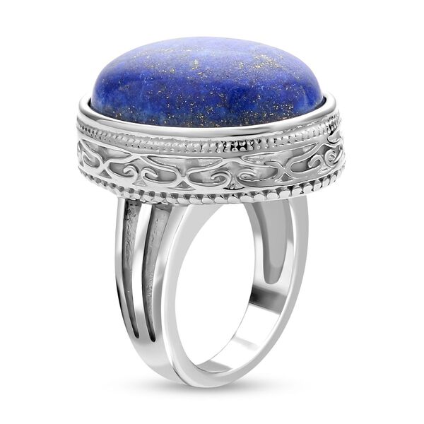 Lapislazuli Ring, Edelstahl (Größe 16.00) ca. 25,00 ct image number 5