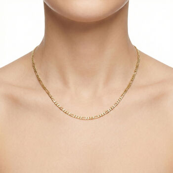 Italienische Figaro-Halskette ca. 50 cm, 925 Silber vergoldet ca. 5,30g