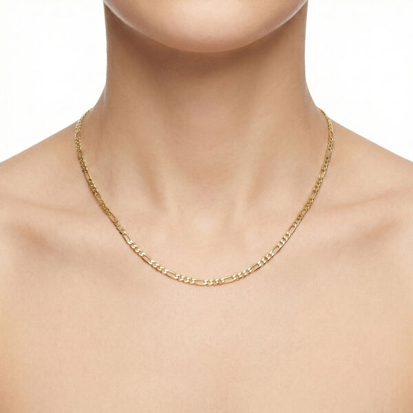 Italienische Figaro-Halskette ca. 50 cm, 925 Silber vergoldet ca. 5,30g image number 1