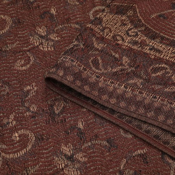 Jacquard Paisley-Schal mit Fransen, 170cm x 75cm, Braun image number 7