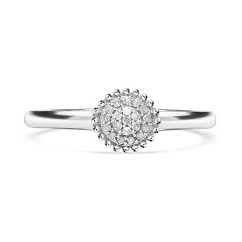 Diamant Ring, 925 Silber platiniert