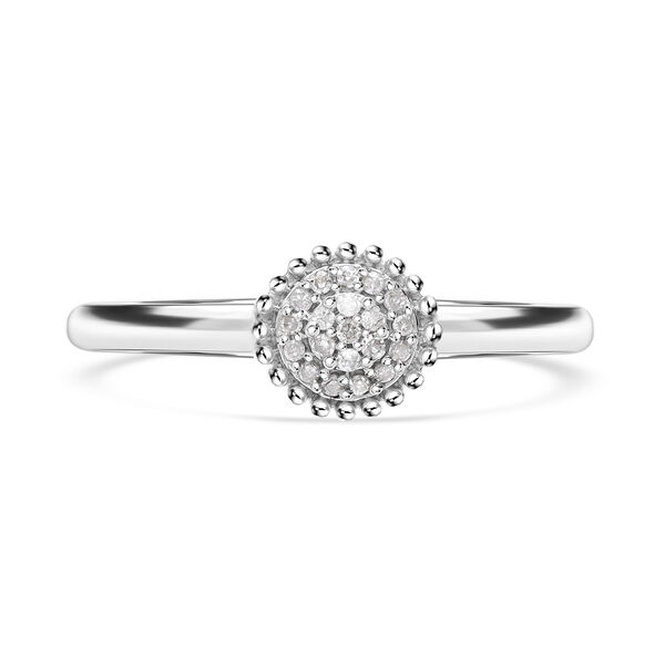 Diamant Ring, 925 Silber platiniert