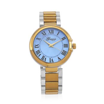 GENOA - Uhr mit Automatikwerk Dandong und Zifferblatt in Blau-Gold,sportlich-elegantes Design, bicolor