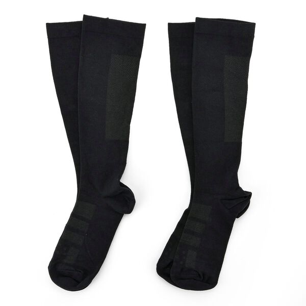 LIVMORE - 2er-Set Kupfer Infrarot-Kompressionssocken mit Selbstheizeffekt, Gr&ouml;&szlig;e L, Schwarz