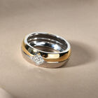 Diamant Ring 925 Silber Bicolor  ca. 0,05 ct image number 1