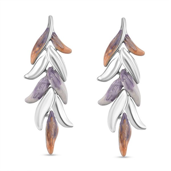 Weißer Kristall Ohrringe, Legierung emailliert, Goldfarben image number 5