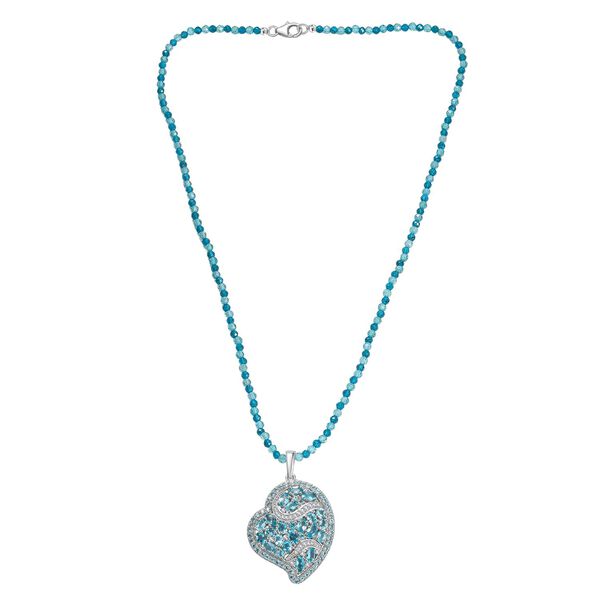 D'Joy Blauer Apatit und Neon Apatit Anh&auml;nger mit 45cm Kette - 35,81 ct. image number 2