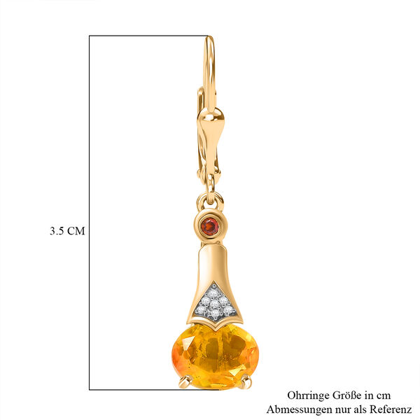 D'Joy Sphaleros Quarz, Roter Granat Ohrringe 925 Silber 750 Gelb Vergoldet ca. 3.12 ct image number 6