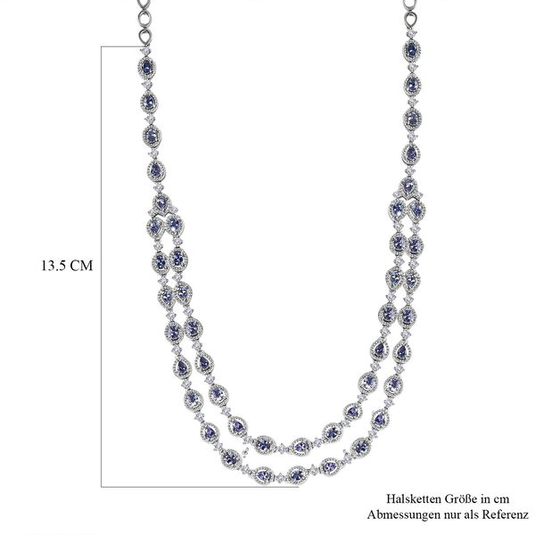 AA Tansanit und Zirkon Halskette, 45 cm - 8,86 ct. image number 5
