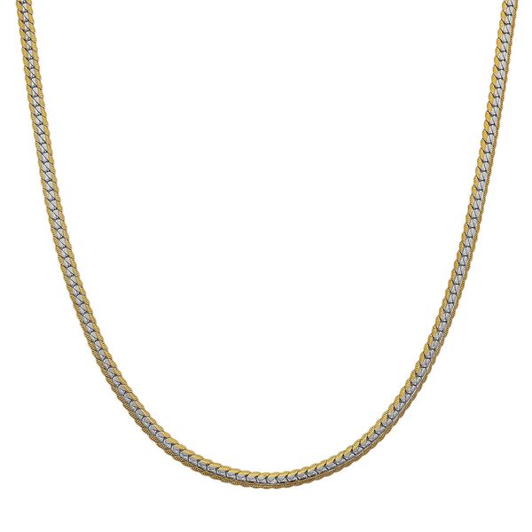 Flache Panzer zweifarbige Halskette, 50+5 cm