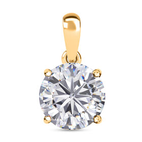 Moissanit Anhänger, 925 Silber 750 Gelbgold Vermeil- 3,43 ct.