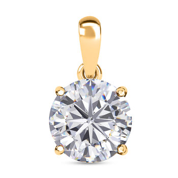 Moissanit Anh&auml;nger 925 Silber 750 Gelbgold Vermeil ca. 3.43 ct