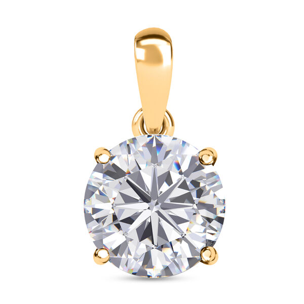 Moissanit Anh&auml;nger, 925 Silber 750 Gelbgold Vermeil- 3,43 ct.