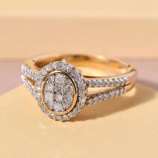 Diamant-Ring, 925 Silber vergoldet  ca. 0,50 ct image number 1