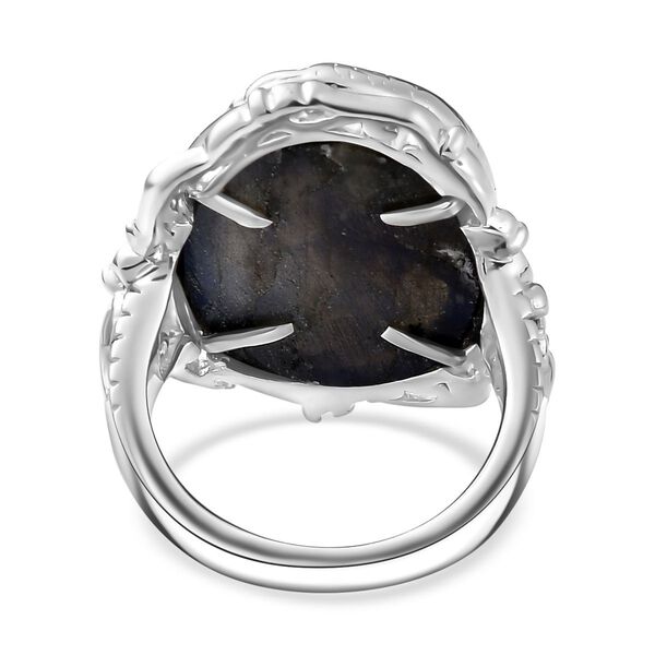 AAA Labradorit Ring 925 Silber rhodiniert (Gr&ouml;&szlig;e 20.00) ca. 18,05 ct image number 6