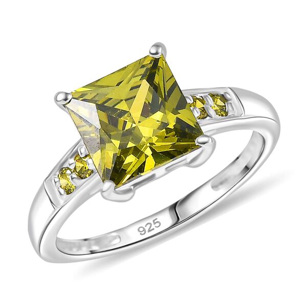 Peridot kubischer Zirkonia-Ring - 4,55 ct. image number 4