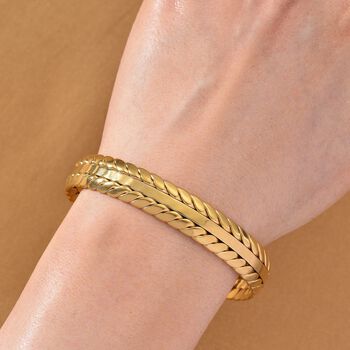 316L Edelstahl IP-Gelbbeschichtung Armreif ca. 18.50 cm ca. 22,80g