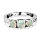 Natürlicher, äthiopischer Opal-Ring, 925 Silber platiniert (Größe 16.00) ca. 0,82 ct