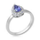 Tansanit und Zirkon-Ring, 925 Silber platiniert  ca. 1,08 ct image number 2