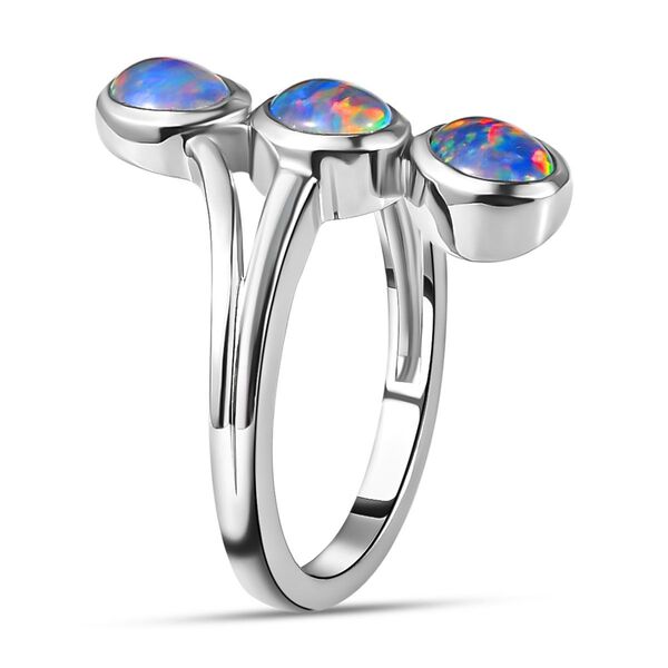 Boulder Opal Triplett Ring, 925 Silber platiniert, 1,77 ct. image number 5