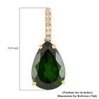AAA Natürlicher Chromdiopsid und weißer Diamant-Anhänger I1 G-H, zertifiziert und geprüft, 585 Gelbgold ca. 4,00 ct image number 4