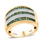 Smaragd Ring 925 Silber Gelbgold Vermeil (Größe 17.00) ca. 1,72 ct