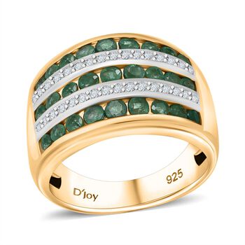 Smaragd und Zirkon Ring - 1,72 ct.