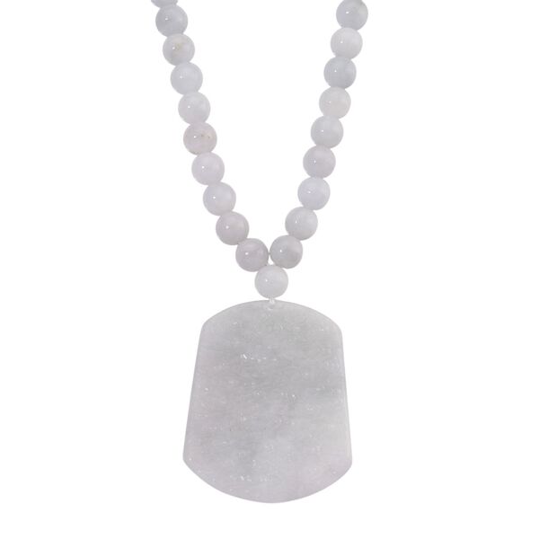 D'Joy EXTREM SELTEN Natürliche Weiße Jade Halskette ca. 50 cm 925 Silber rhodiniert ca. 400.00 ct image number 5