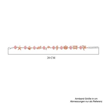 D'Joy Nat&uuml;rlicher Rosa K&ouml;nigsmuschel Perle (8x7 mm) Armband ca. 20 cm 925 Silber rhodiniert