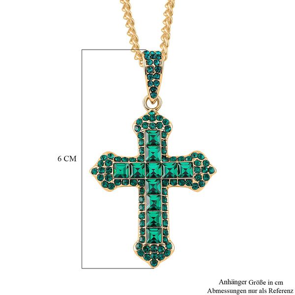 Neongrüner Kristall Halskette ca. 50 cm Std Gelb image number 6