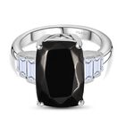 D'Joy Elite Shungit, Wei&szlig;er Topas Ring 925 Silber rhodiniert (Gr&ouml;&szlig;e 18.00) ca. 5,37 ct