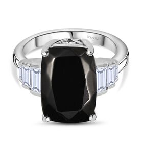 D'Joy Elite Shungit, Wei&szlig;er Topas Ring 925 Silber rhodiniert (Gr&ouml;&szlig;e 18.00) ca. 5,37 ct