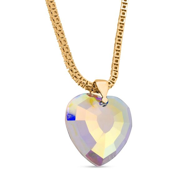 Simulierter Mystischer Weißer Kristall Anhänger mit Kette, goldfarben image number 4