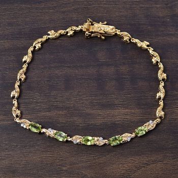 Nat&uuml;rliches Peridot und Zirkon Armband