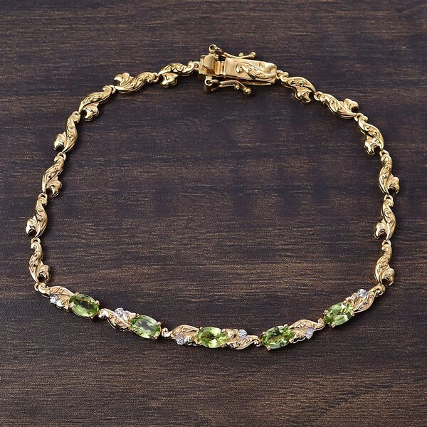 Nat&uuml;rliches Peridot und Zirkon Armband image number 2