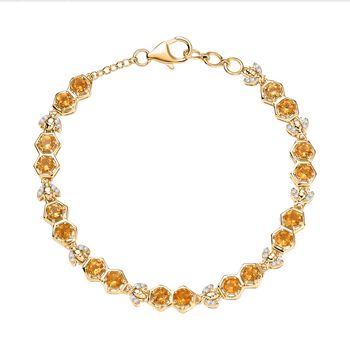 GP Honeycomb Trionfo Kollektion - AA Citrin, Zirkon und Kanchanaburi blaues Saphir Armband - 5,31 ct.